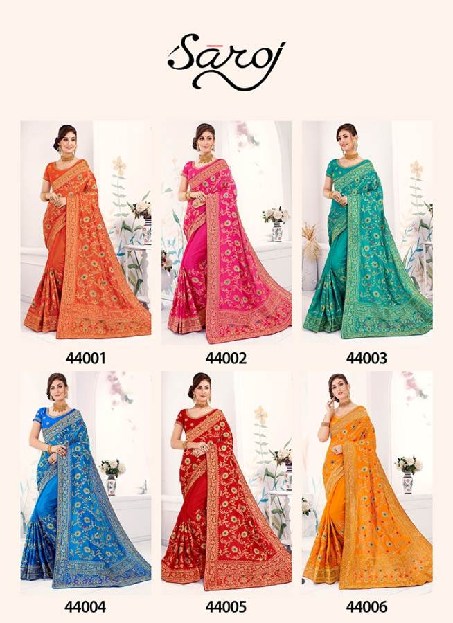 Saroj Present Karni Designer Wedding Wear Sana Silk Sarees  Collection