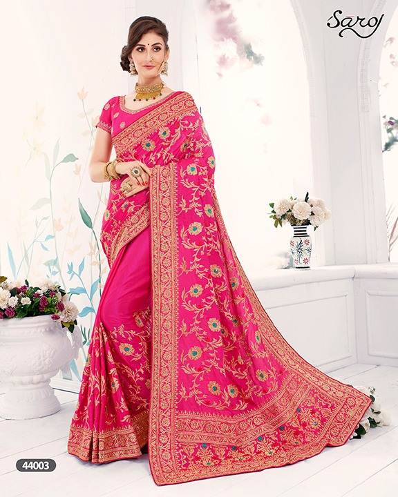 Saroj Present Karni Designer Wedding Wear Sana Silk Sarees  Collection