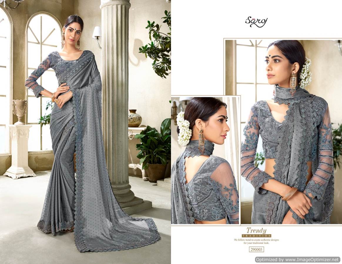 Saroj Present New Collection Of Aarzoo  Festive Wear Chiffon Saree Catalogue