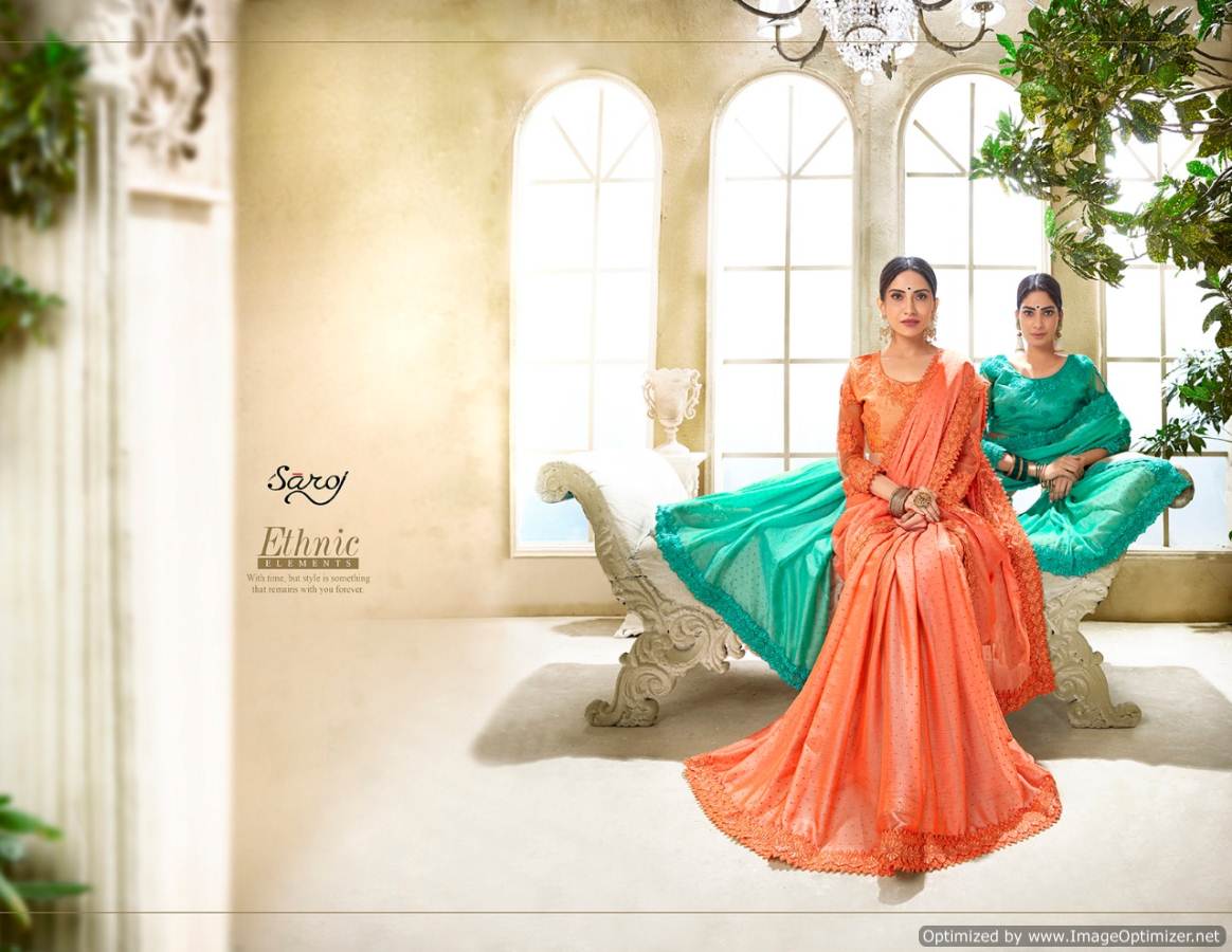 Saroj Present New Collection Of Aarzoo  Festive Wear Chiffon Saree Catalogue