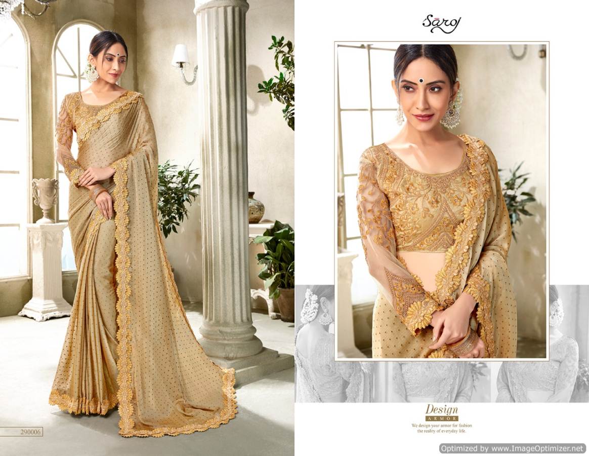 Saroj Present New Collection Of Aarzoo  Festive Wear Chiffon Saree Catalogue