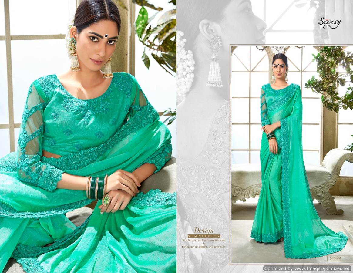 Saroj Present New Collection Of Aarzoo  Festive Wear Chiffon Saree Catalogue