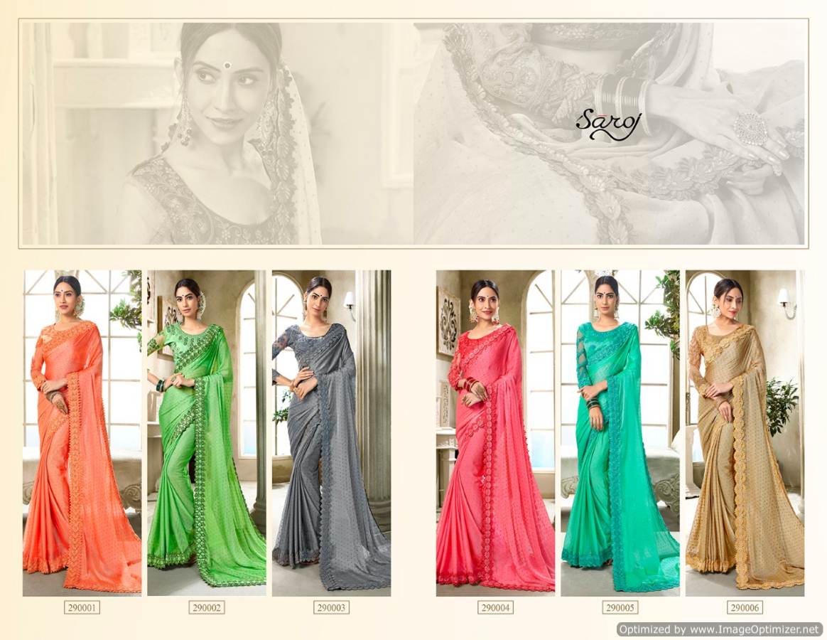 Saroj Present New Collection Of Aarzoo  Festive Wear Chiffon Saree Catalogue