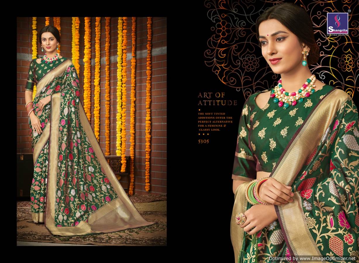 Shangrila Present Khushi Silk Designer Festive Wear Silk Saree Collection