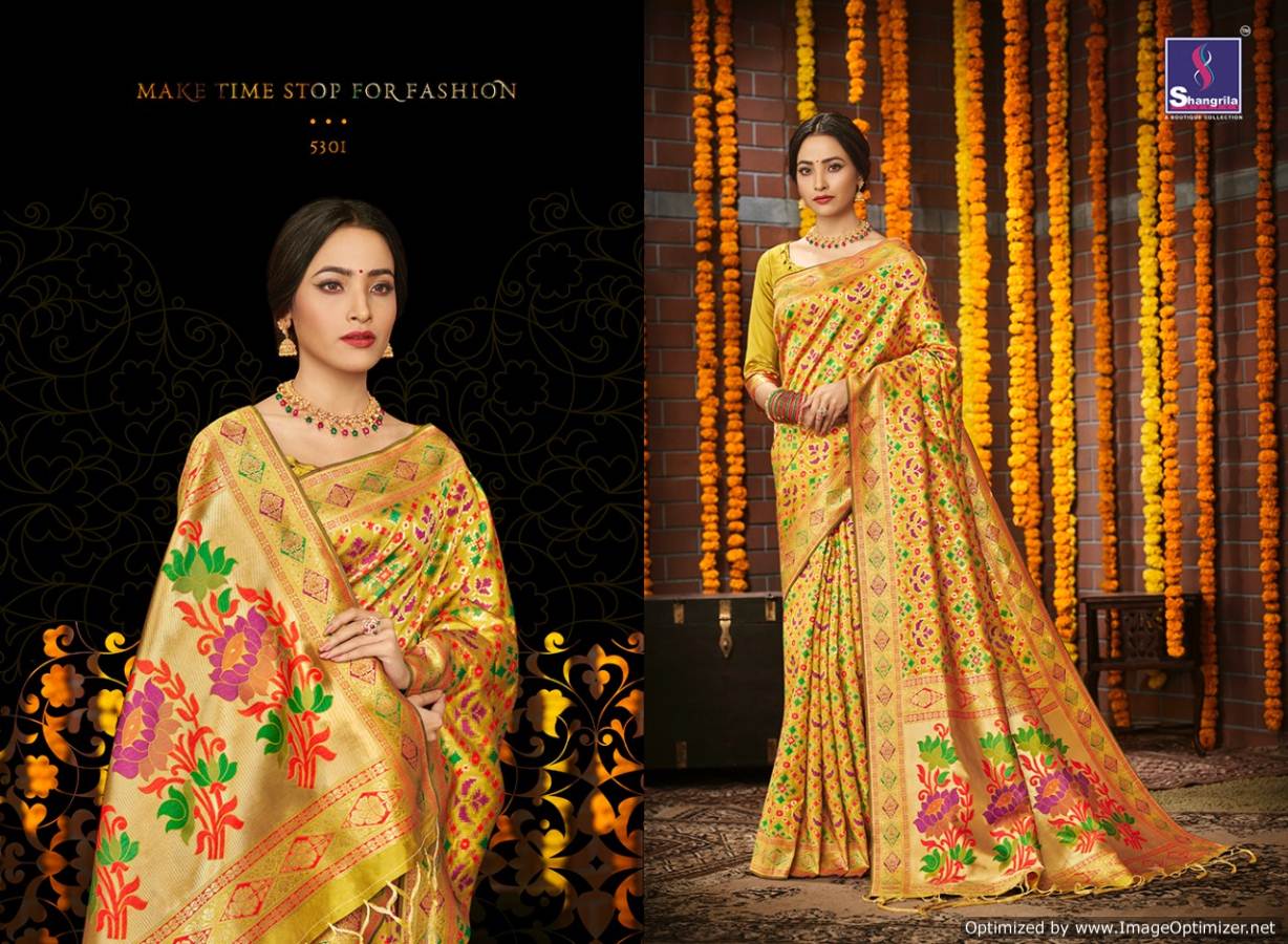 Shangrila Present Khushi Silk Designer Festive Wear Silk Saree Collection