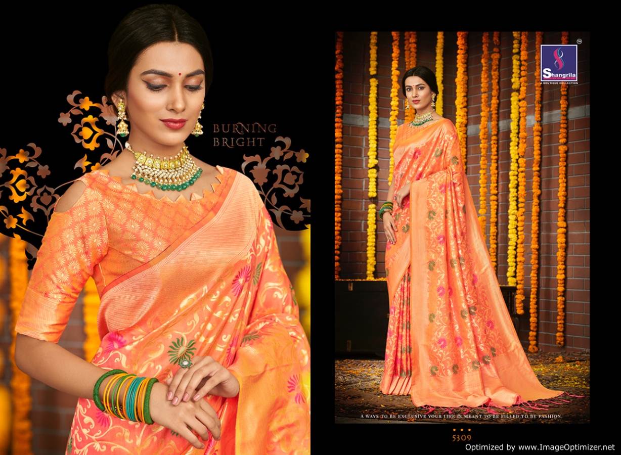 Shangrila Present Khushi Silk Designer Festive Wear Silk Saree Collection