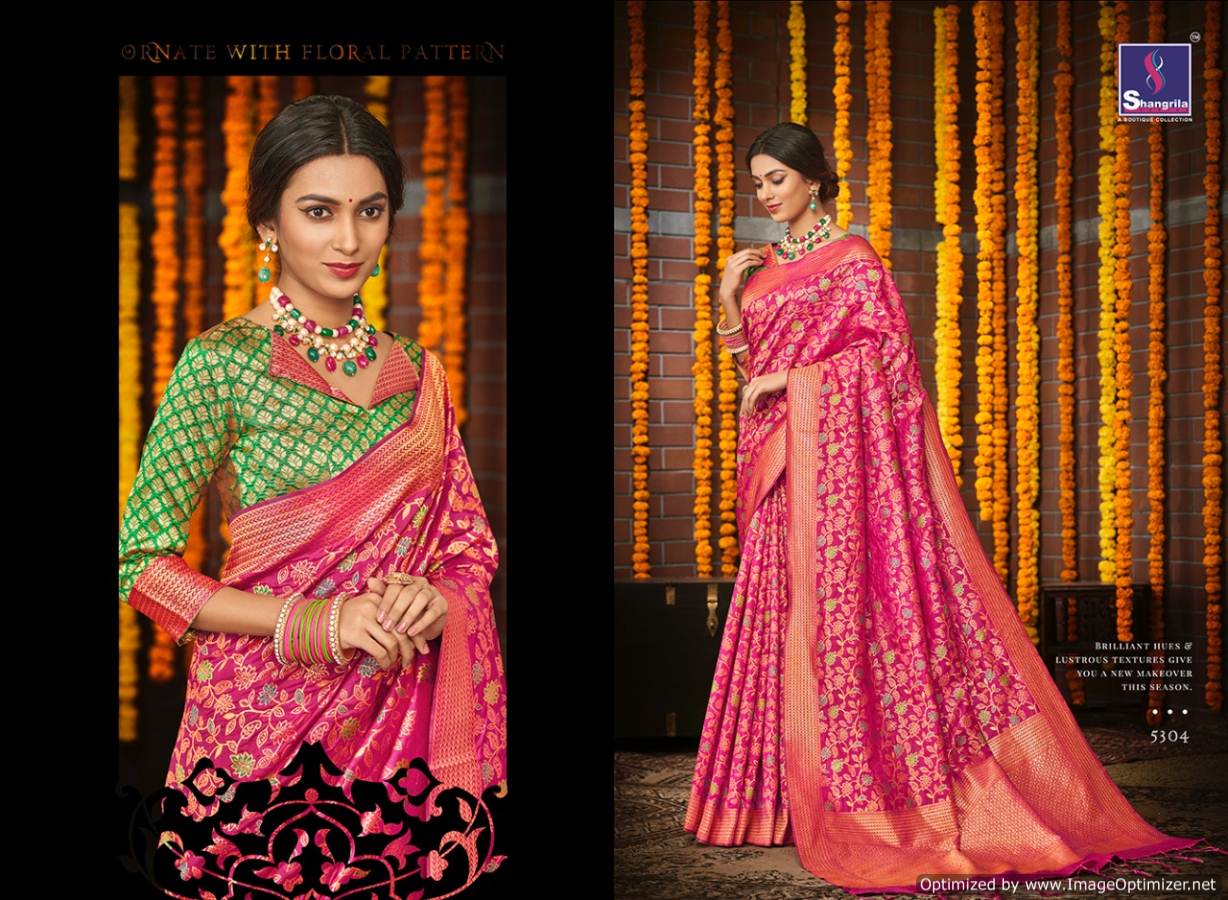 Shangrila Present Khushi Silk Designer Festive Wear Silk Saree Collection