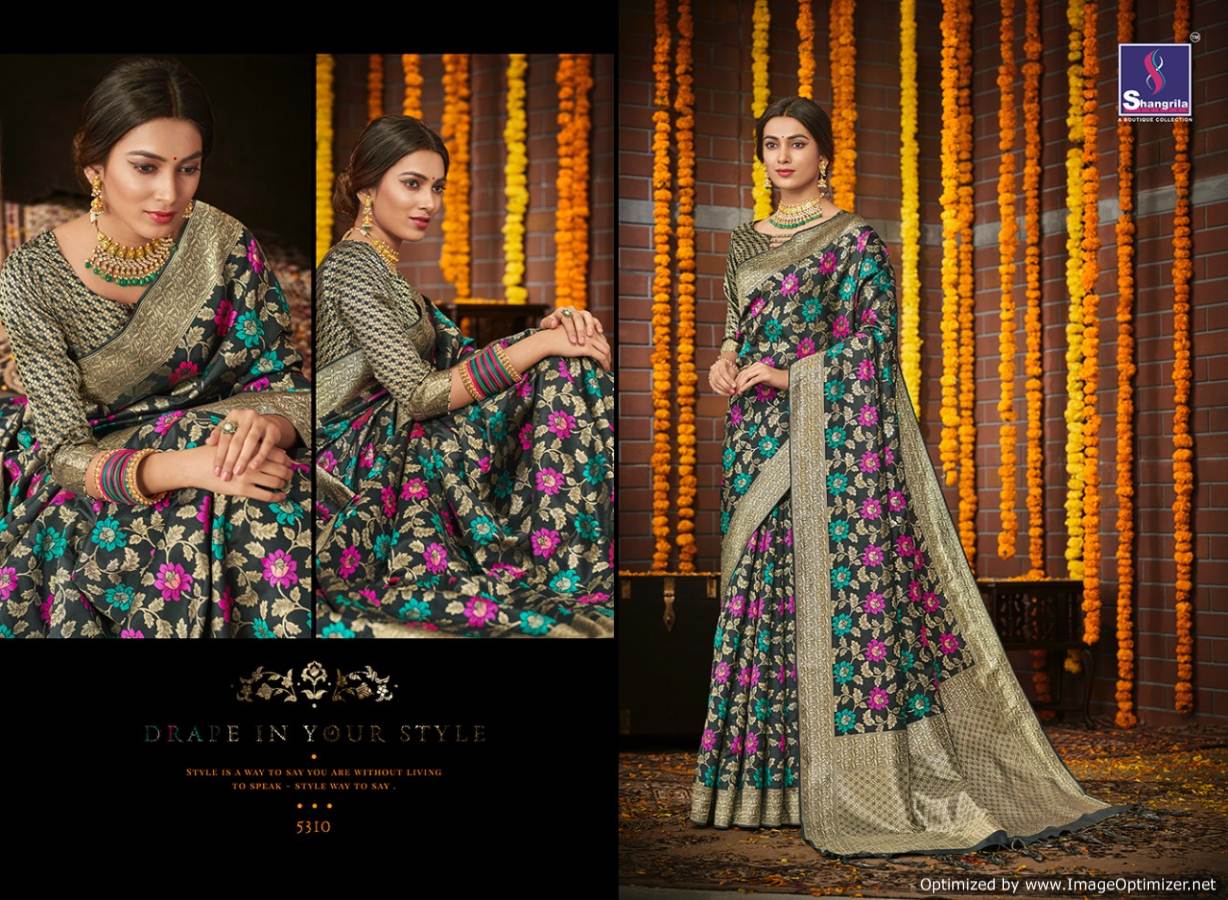Shangrila Present Khushi Silk Designer Festive Wear Silk Saree Collection