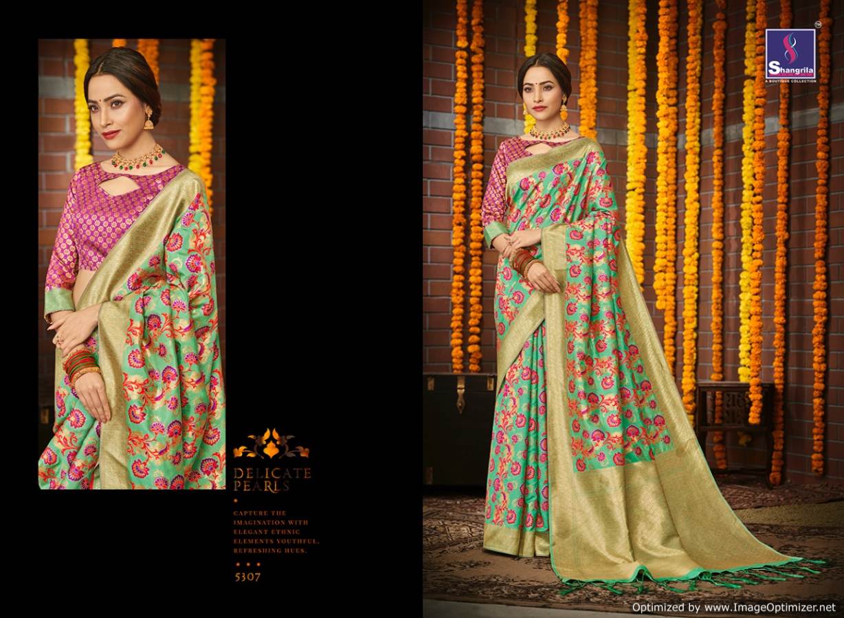 Shangrila Present Khushi Silk Designer Festive Wear Silk Saree Collection