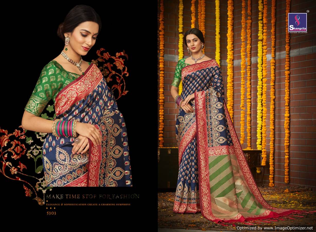 Shangrila Present Khushi Silk Designer Festive Wear Silk Saree Collection