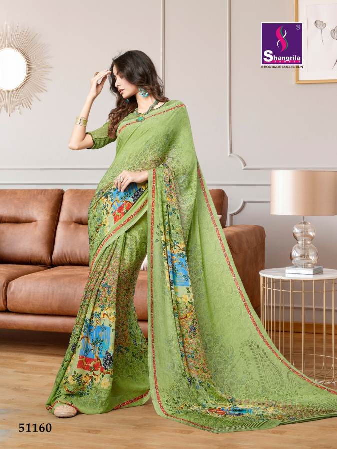 Shangrila Present Mahek Heavy Georgette Designer Printed Sarees Catalogue