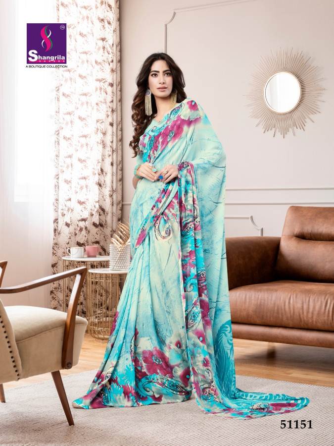 Shangrila Present Mahek Heavy Georgette Designer Printed Sarees Catalogue