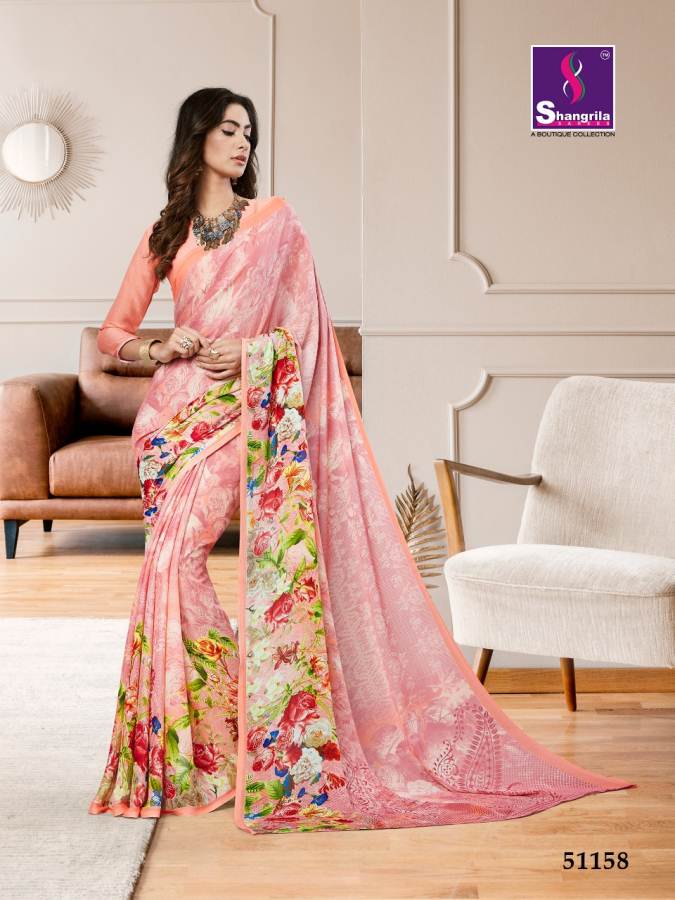 Shangrila Present Mahek Heavy Georgette Designer Printed Sarees Catalogue