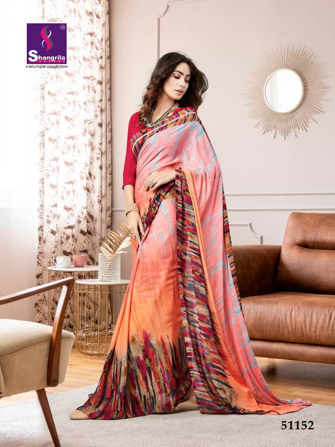 Shangrila Present Mahek Heavy Georgette Designer Printed Sarees Catalogue