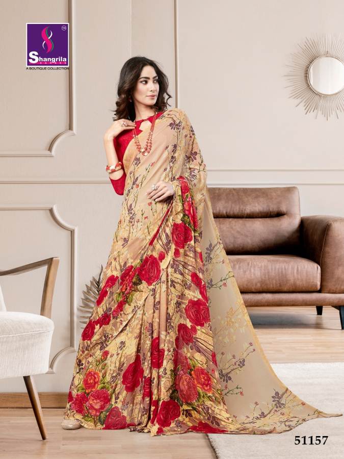 Shangrila Present Mahek Heavy Georgette Designer Printed Sarees Catalogue