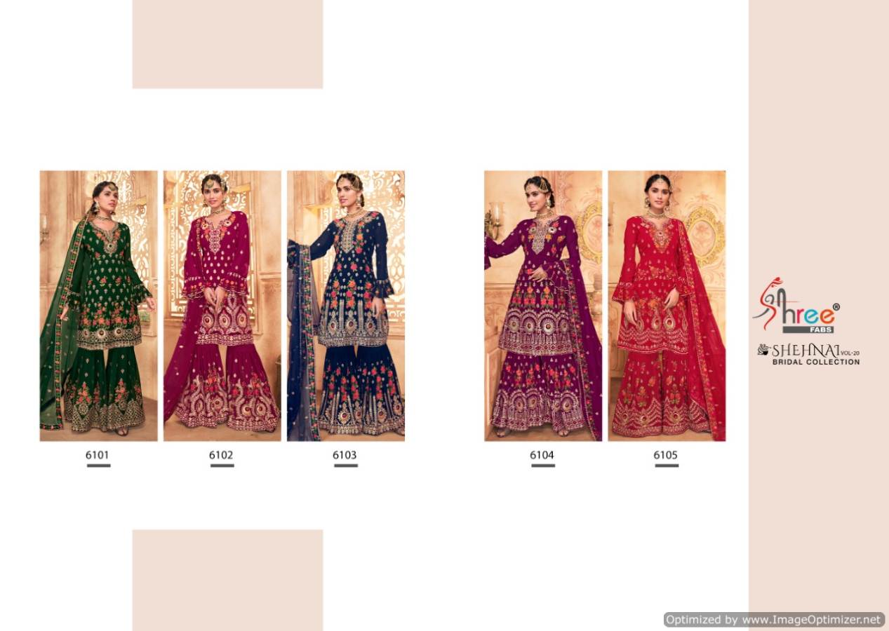 Shehnai Bridal Vol 20 By Shree Heavy Georgette Embroidered Salwar Kameez
