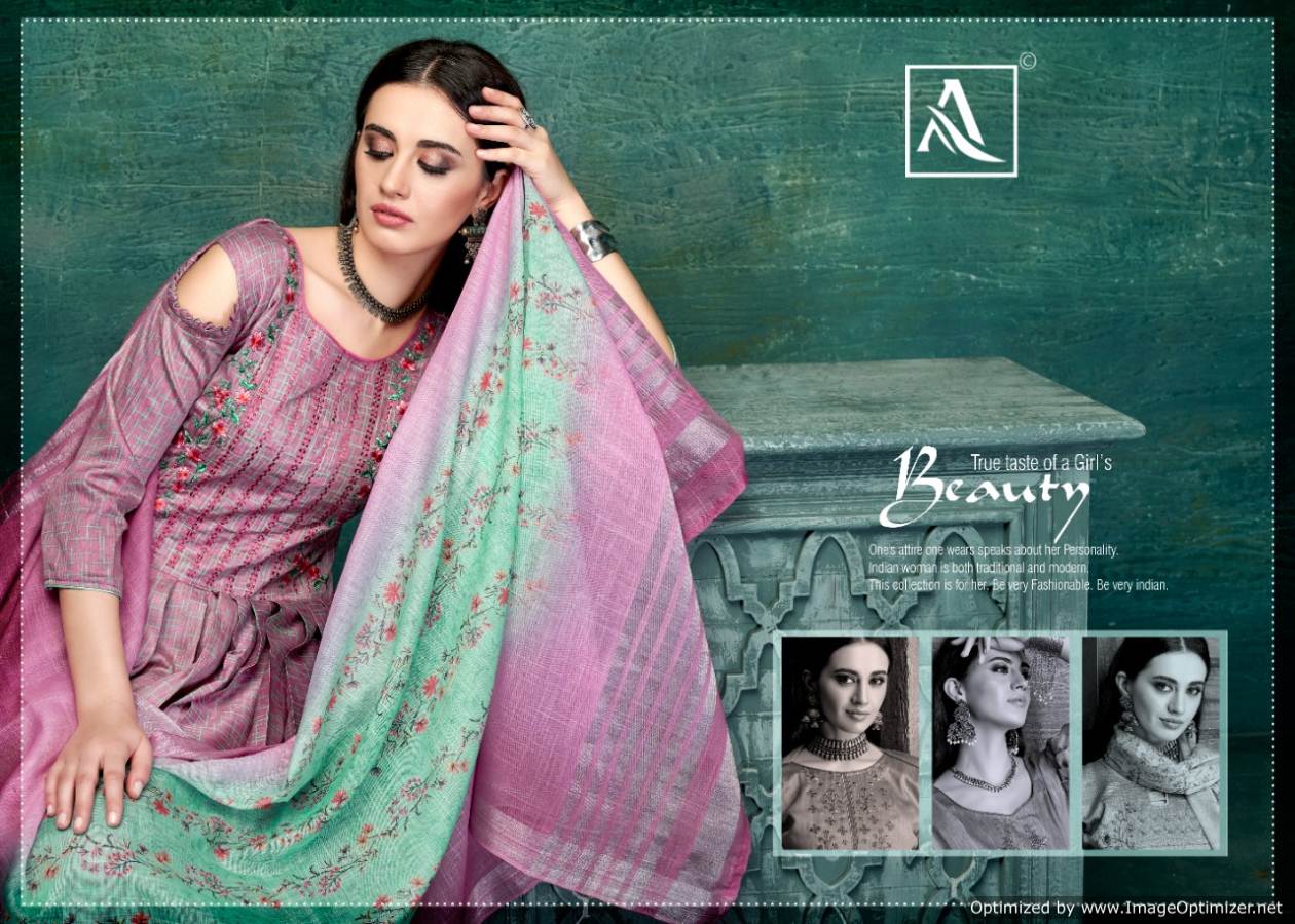 Alok Present Tehzeeb Jam Satin Designer Dress Material Collection