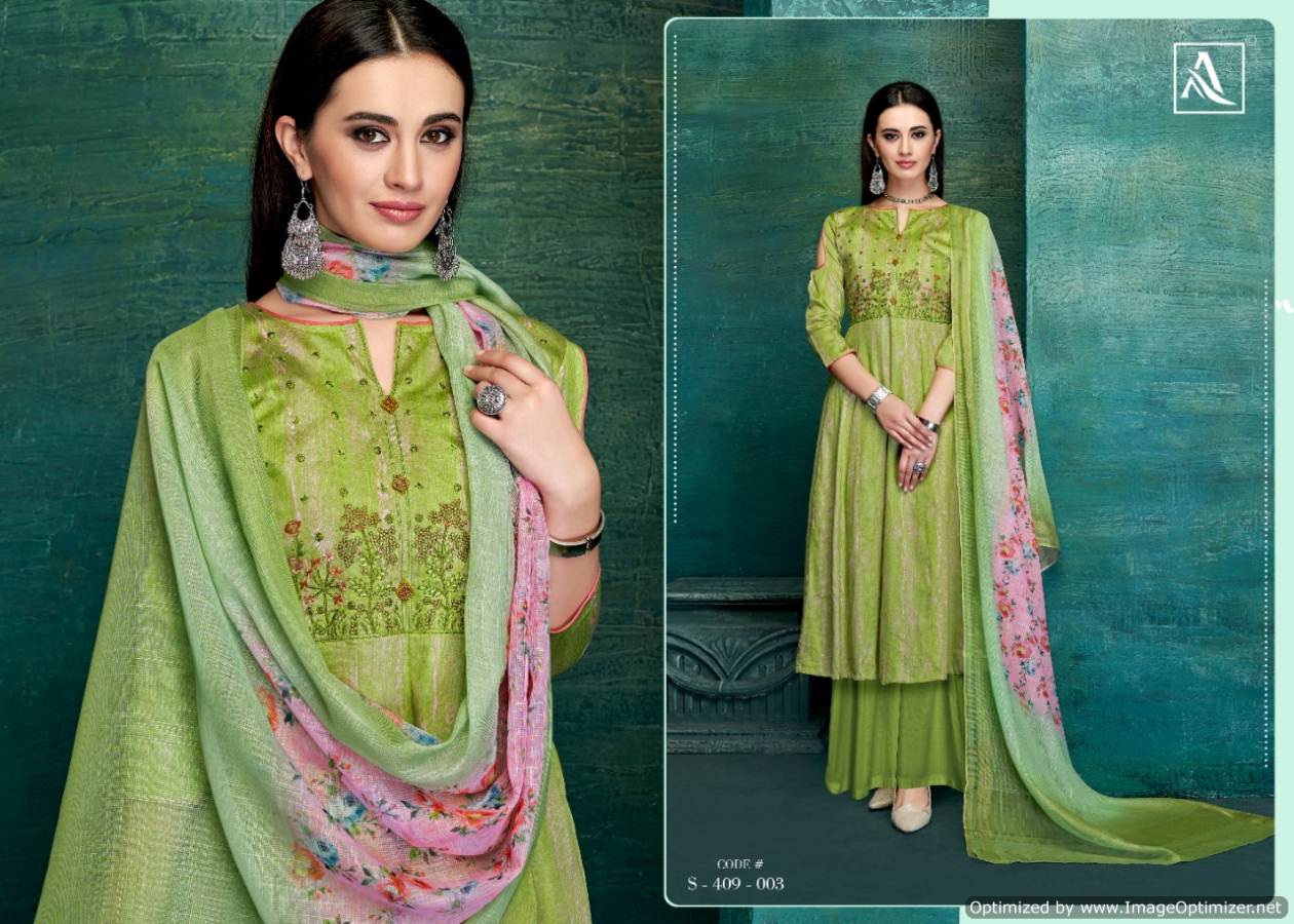 Alok Present Tehzeeb Jam Satin Designer Dress Material Collection