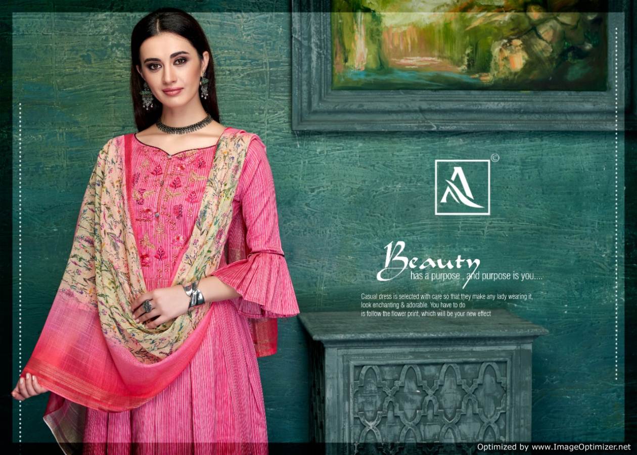 Alok Present Tehzeeb Jam Satin Designer Dress Material Collection