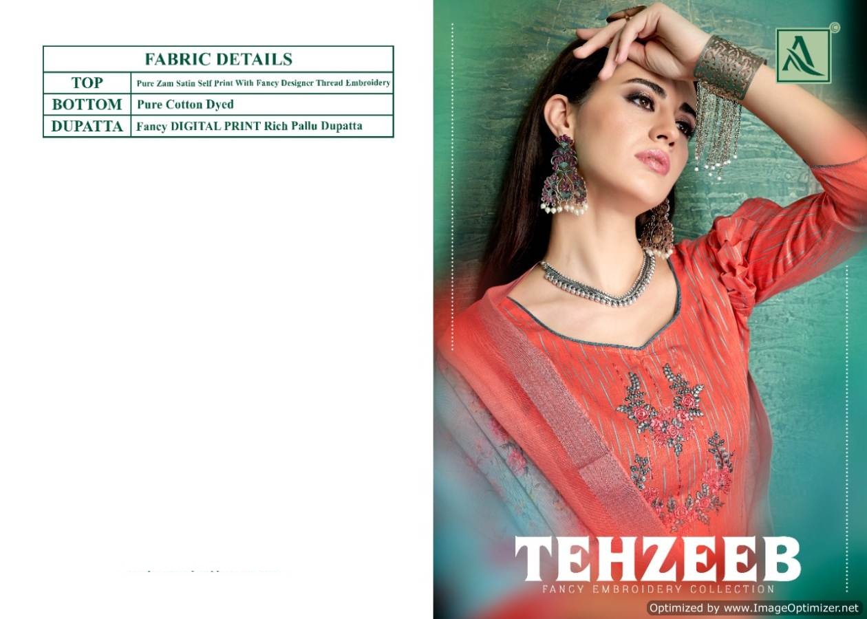 Alok Present Tehzeeb Jam Satin Designer Dress Material Collection