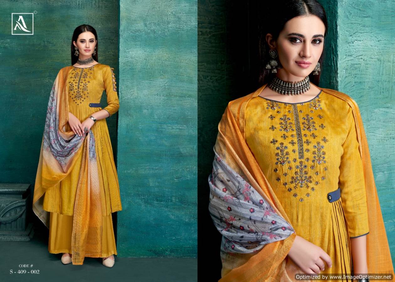 Alok Present Tehzeeb Jam Satin Designer Dress Material Collection