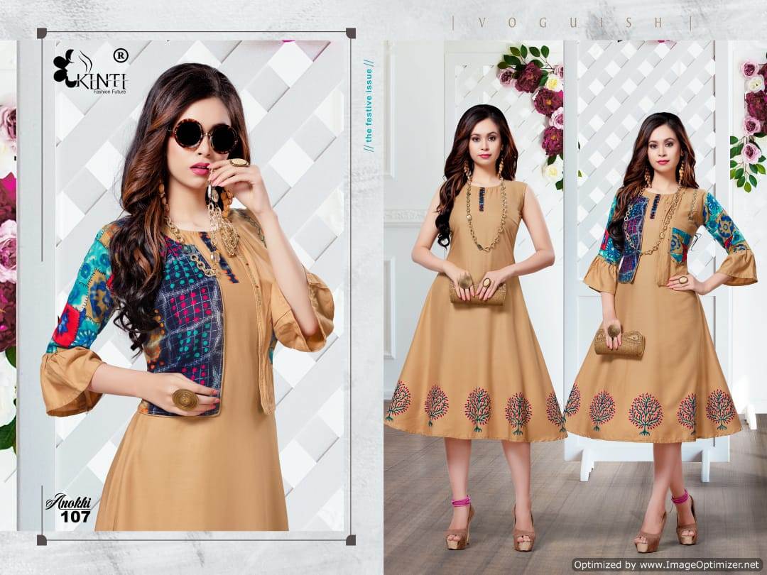 Anokhi By Kinti Printed Rayon Jacket Style Kurti Collection