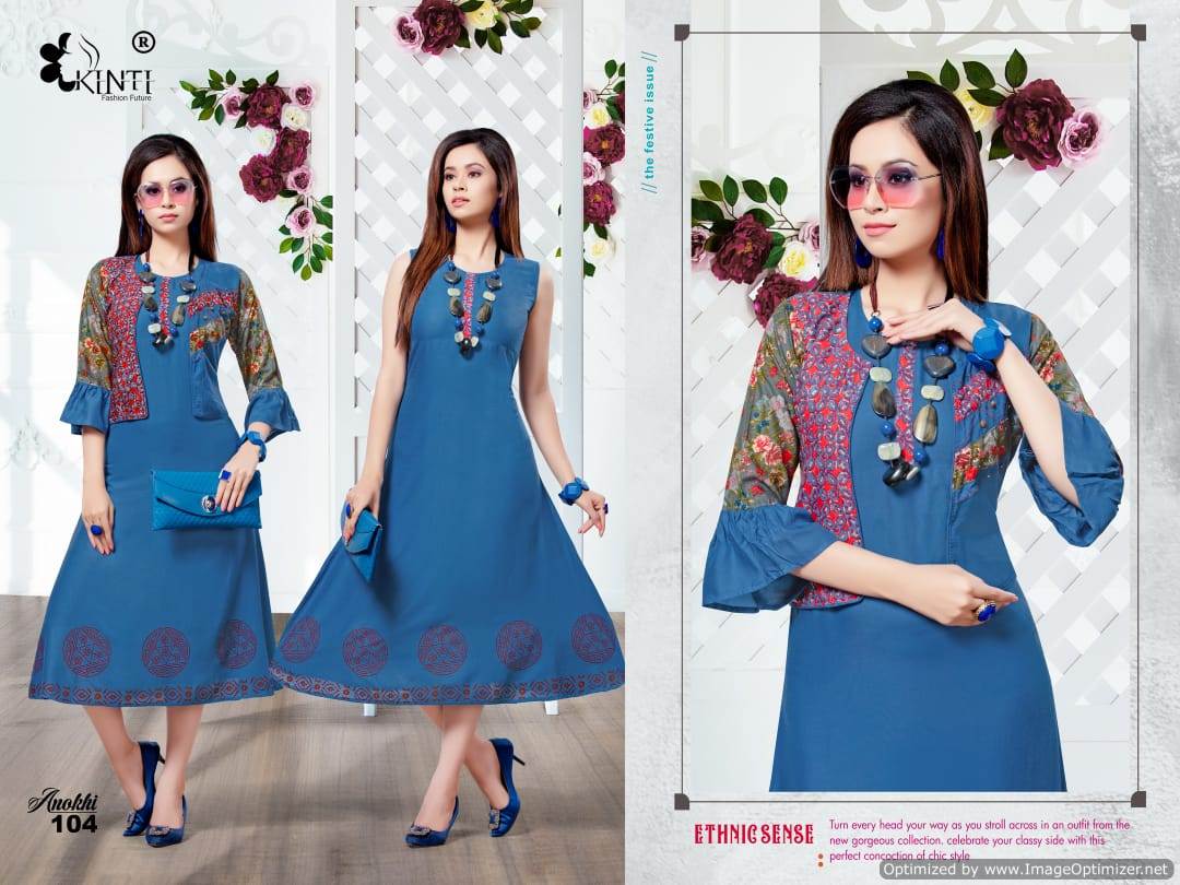 Energetic Aqua Green Designer Party Wear Long Rayon Kurti with Separate  Jacket and Add on Hand Work - RJ Fashion