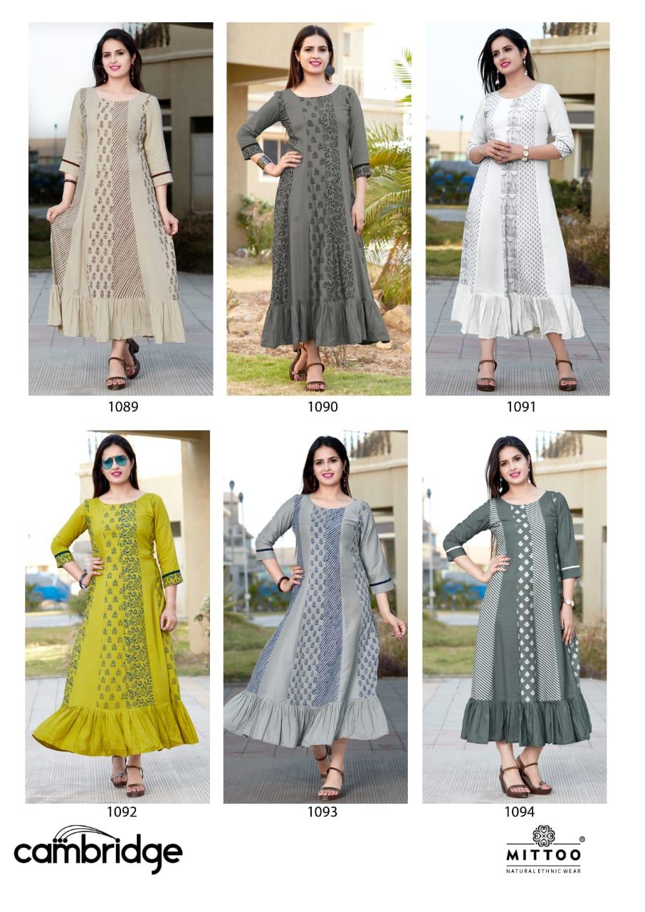 Cambridge Present Mittoo Party Wear Long Kurtis Collection