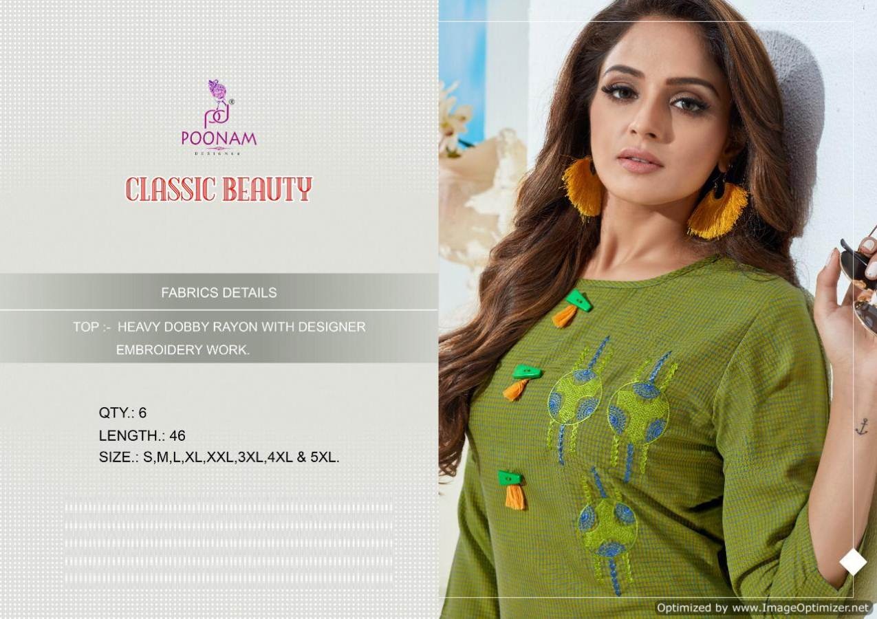 Classic Beauty By Poonam Designer Heavy Rayon Kurti Collection