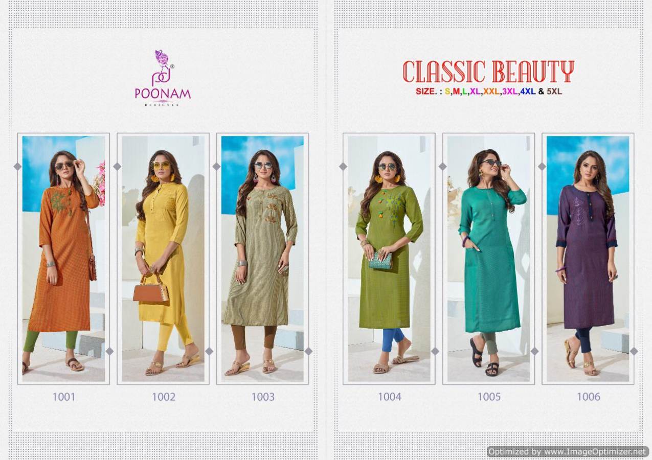 Classic Beauty By Poonam Designer Heavy Rayon Kurti Collection