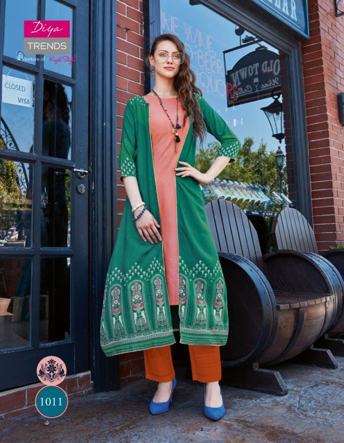 Globus City 1 Nx By  Kajal Style Kurti With Shrug Catalogue