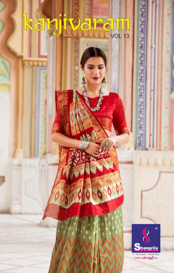 Kanjivaram Silk Vol 13  By Shangrila Party Wear Silk Sarees Catalogue