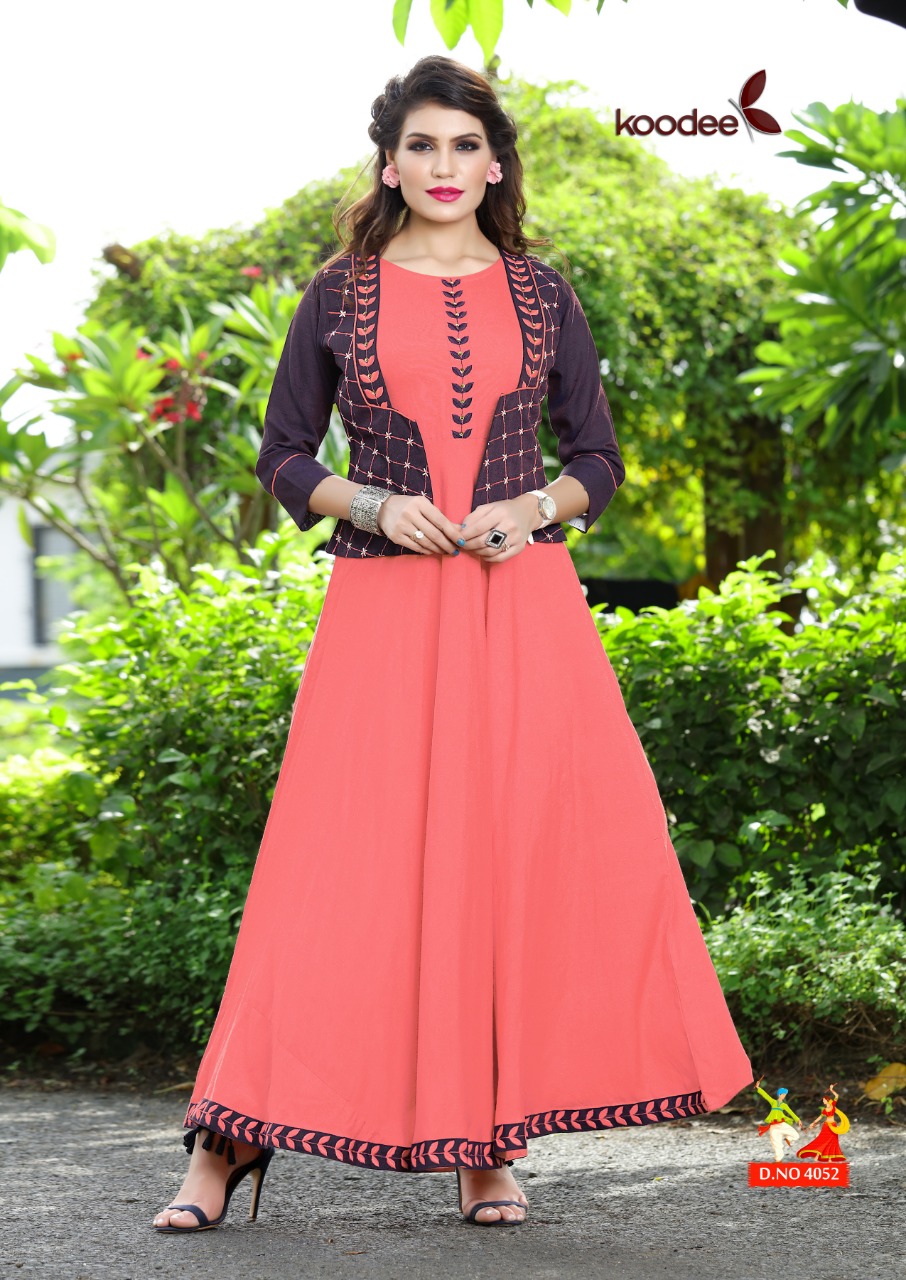 Koodee Present Rangat Designers Kurtis With A Special Designer Jacket Catalogue