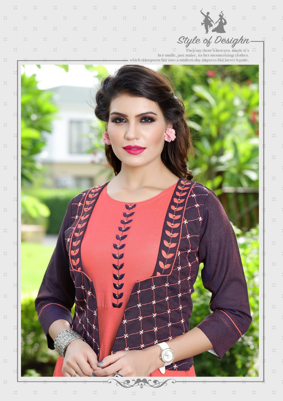 Koodee Present Rangat Designers Kurtis With A Special Designer Jacket Catalogue