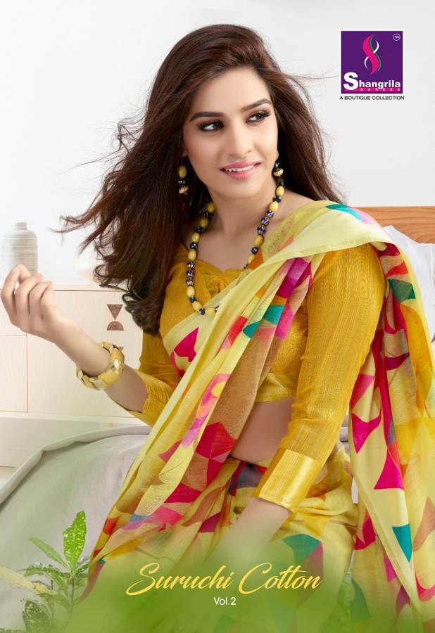 Suruchi Cotton Vol 2 By Shangrila Rich Collection Of Linen Sarees Catalogue