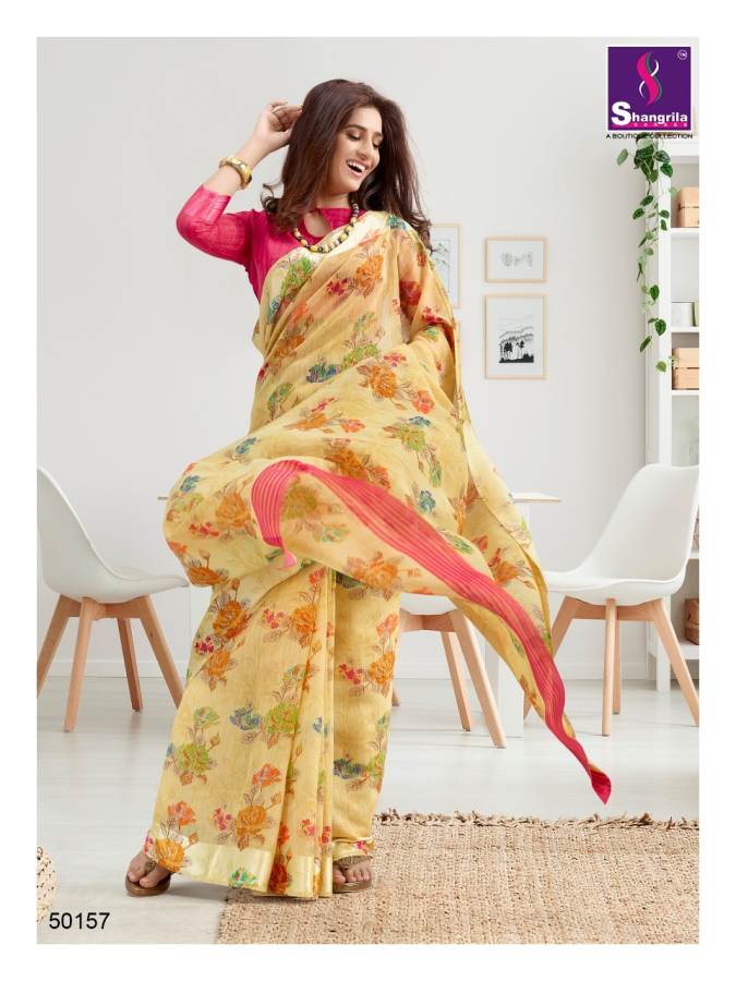 Suruchi Cotton Vol 2 By Shangrila Rich Collection Of Linen Sarees Catalogue