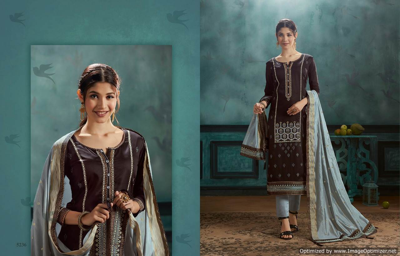 Silk Shine By Kessi Designer Jam Satin Dress Material Collection