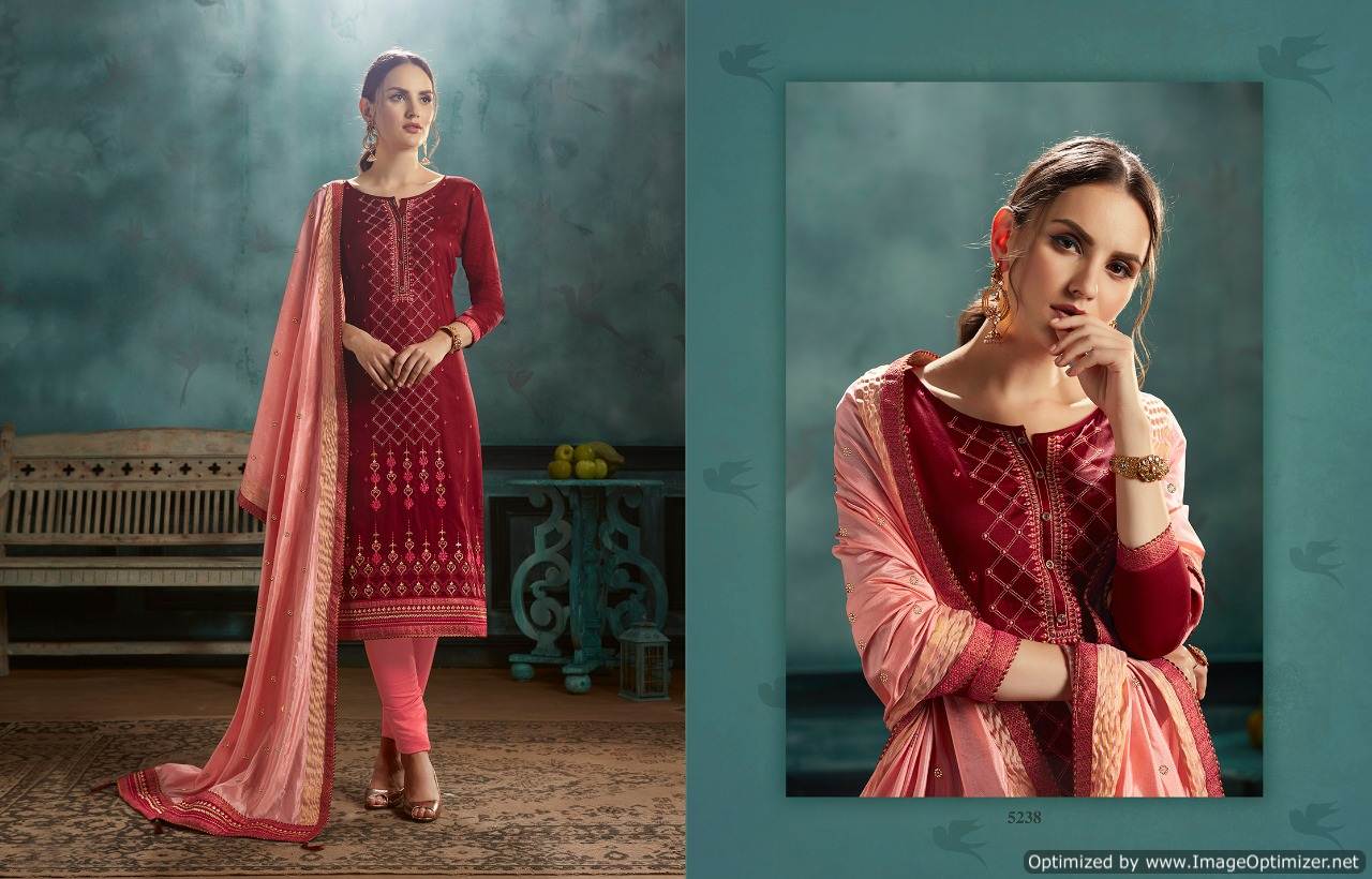 Silk Shine By Kessi Designer Jam Satin Dress Material Collection