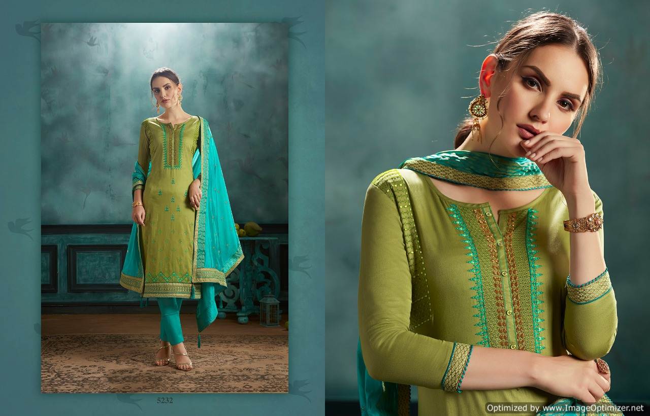 Silk Shine By Kessi Designer Jam Satin Dress Material Collection