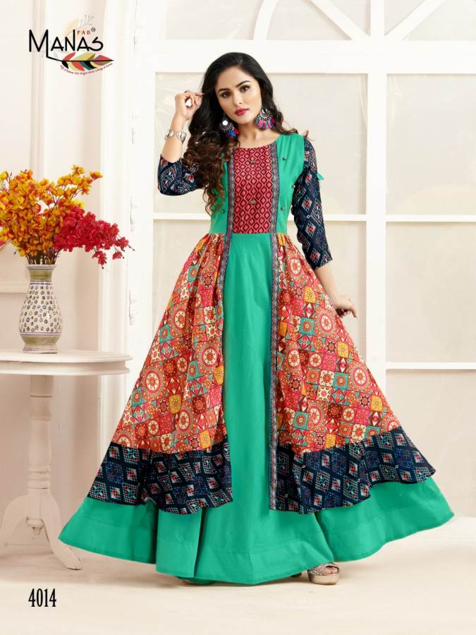 Valentina Vol 2 By Manas Muslin Digital Printed Long Kurti Collection