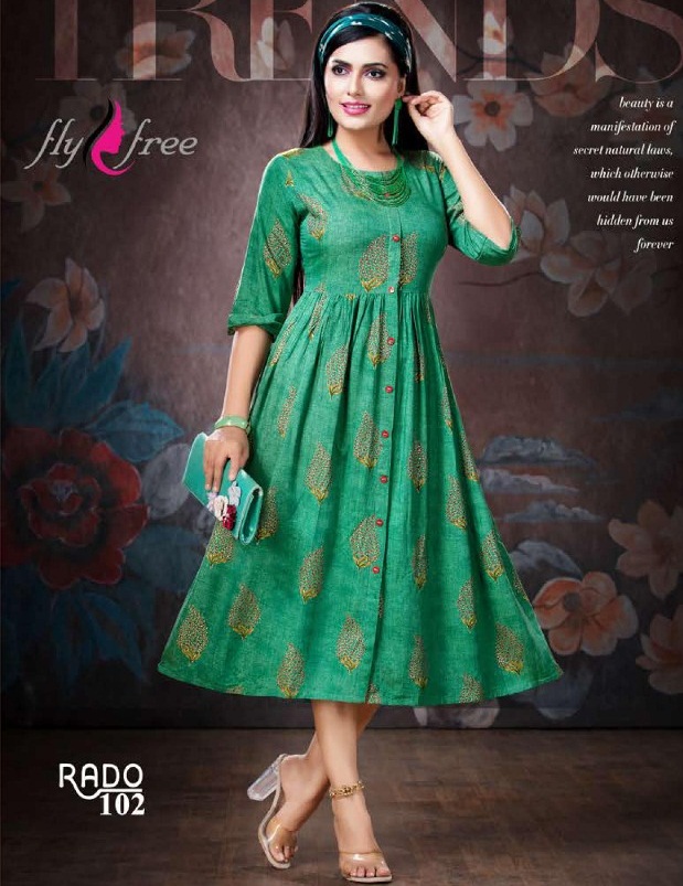 Fly Free Present Rado Casual Wear Printed Kurtis Catalogue