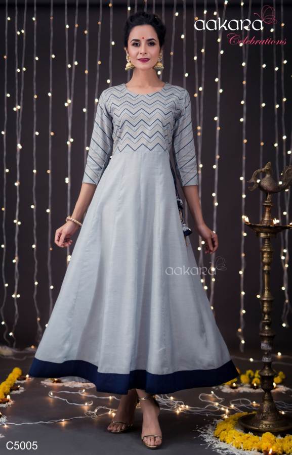 Aakara By Celebration Vol 5 Festive Wear Gown Style Kurtis Collection.