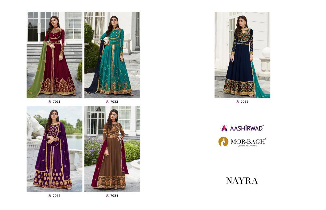Aashirwad Present Nayra Designer Real Georgette Wedding Wear Heavy Salwar Suits Catalogue