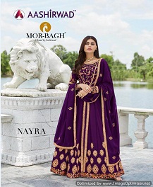 Aashirwad Present Nayra Designer Real Georgette Wedding Wear Heavy Salwar Suits Catalogue