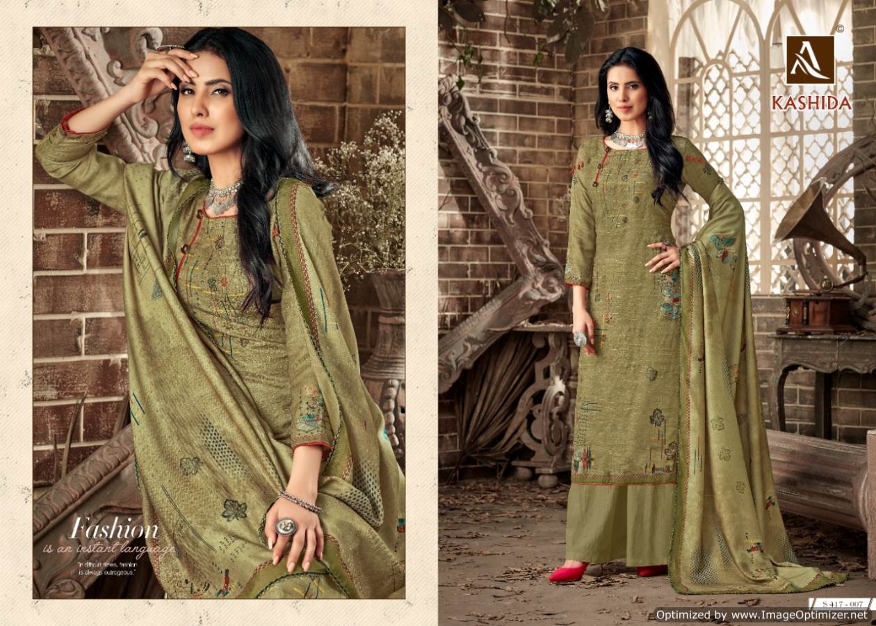 Alok Present Kashida Casual Wear Dress Material Collection