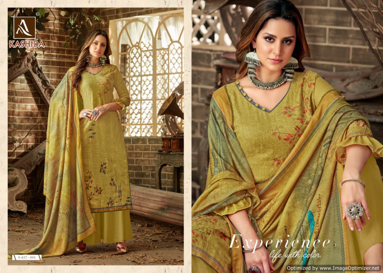 Alok Present Kashida Casual Wear Dress Material Collection