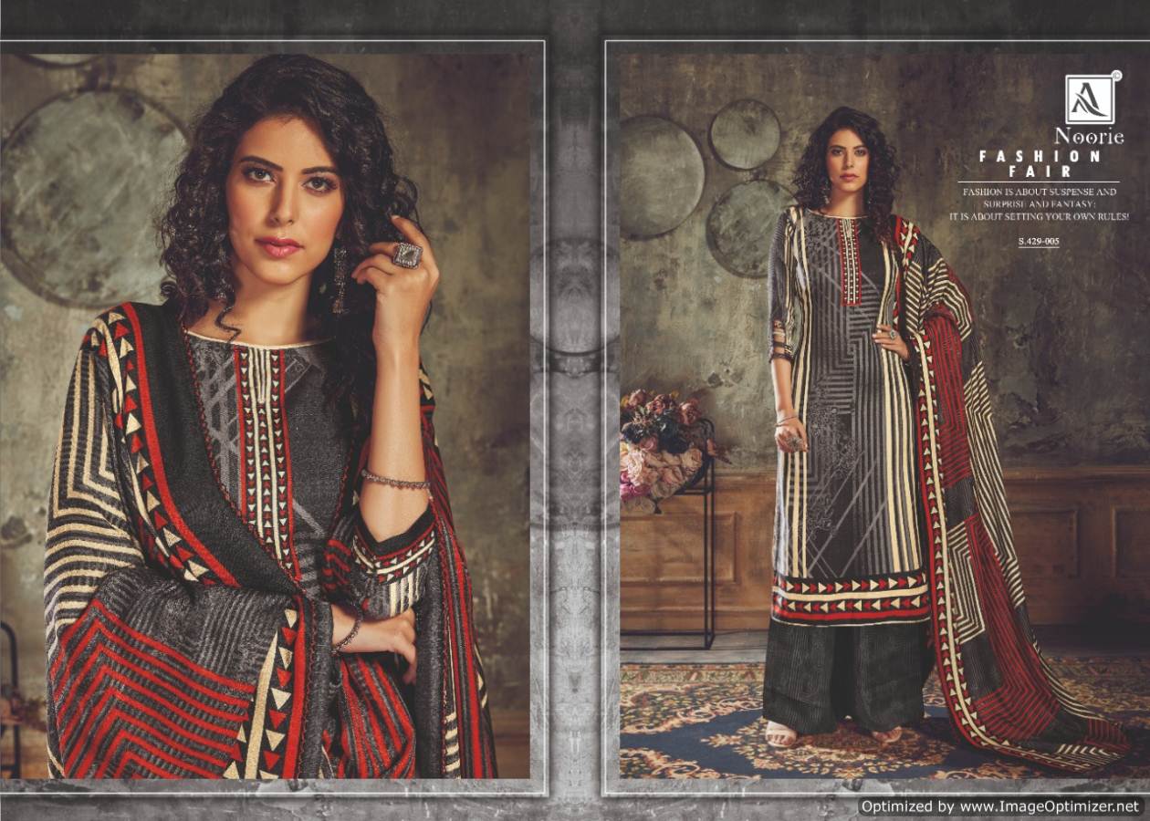 Alok By Noorie Pure Wool Pashmina Designer Dress Material Collection.