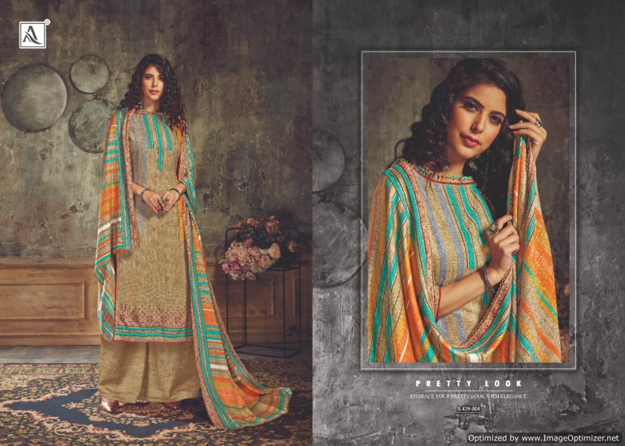 Alok By Noorie Pure Wool Pashmina Designer Dress Material Collection.