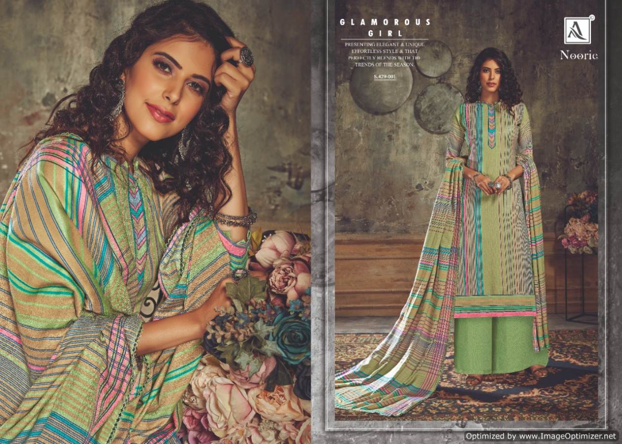 Alok By Noorie Pure Wool Pashmina Designer Dress Material Collection.