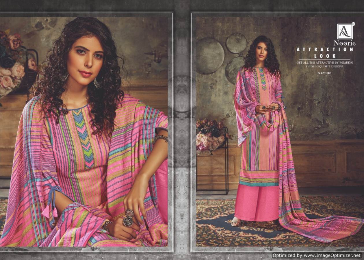 Alok By Noorie Pure Wool Pashmina Designer Dress Material Collection.